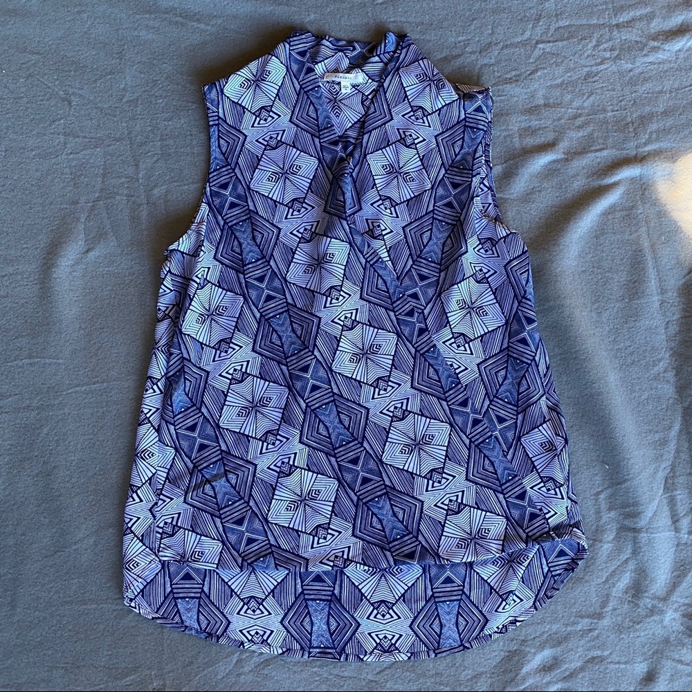 Sleeveless cross front blouse